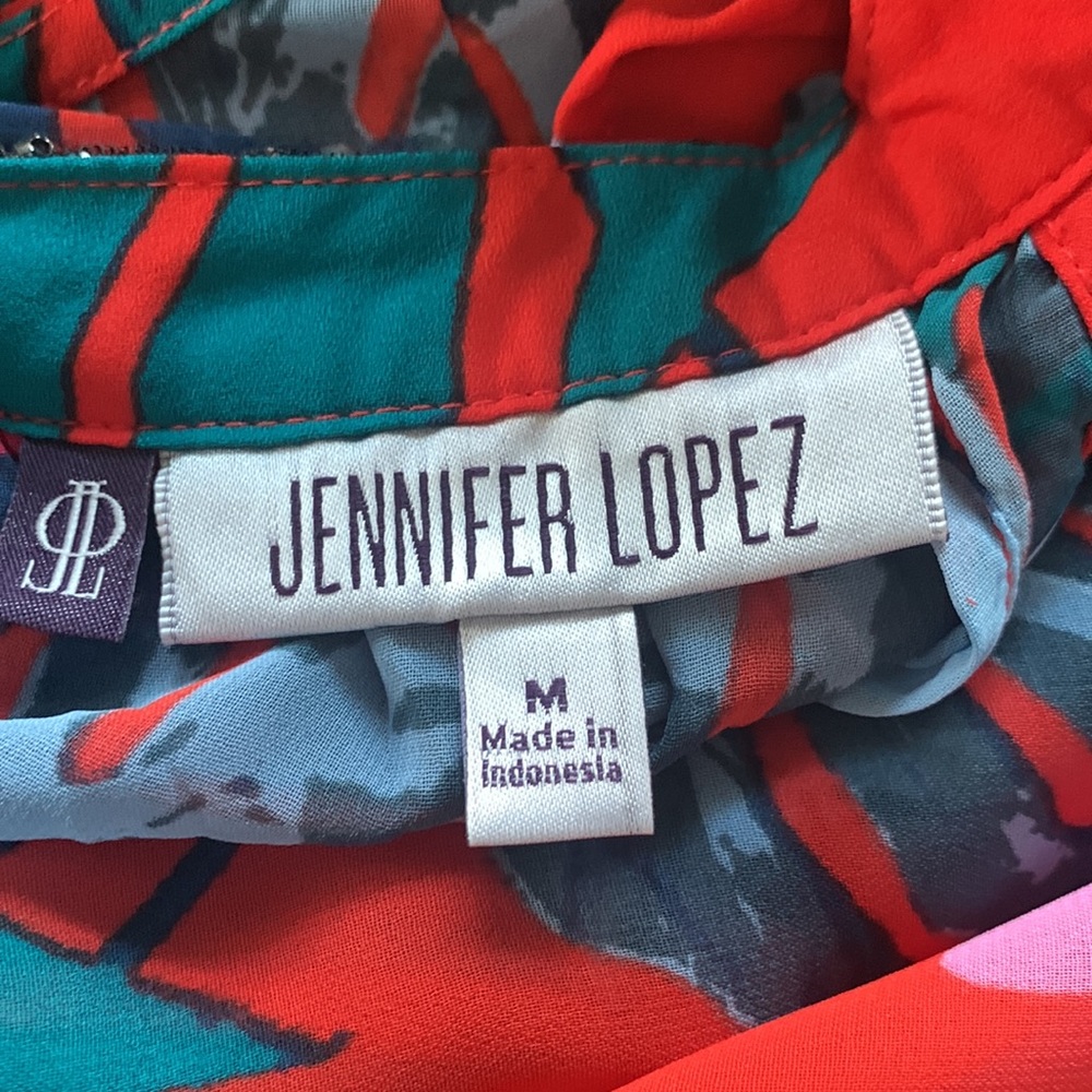 Jennifer Lopez halter top Medium multi color red blue pink - Picture 6 of 8